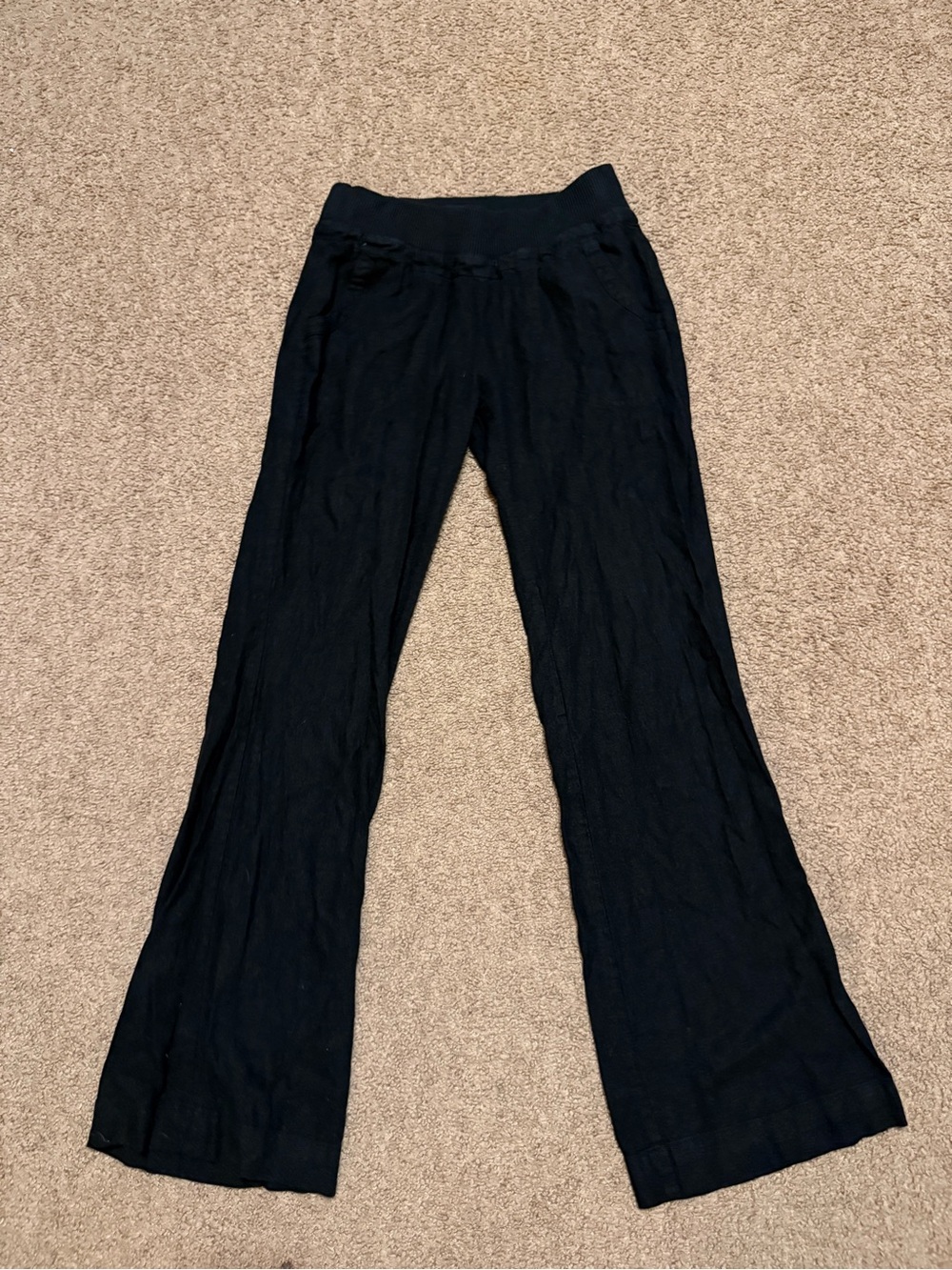 Love Tree Black Knit Wide Leg Pants